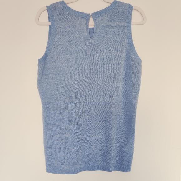 Tommy Bahama sequin embellished tank top linen blend, blue Size S - Picture 7 of 9